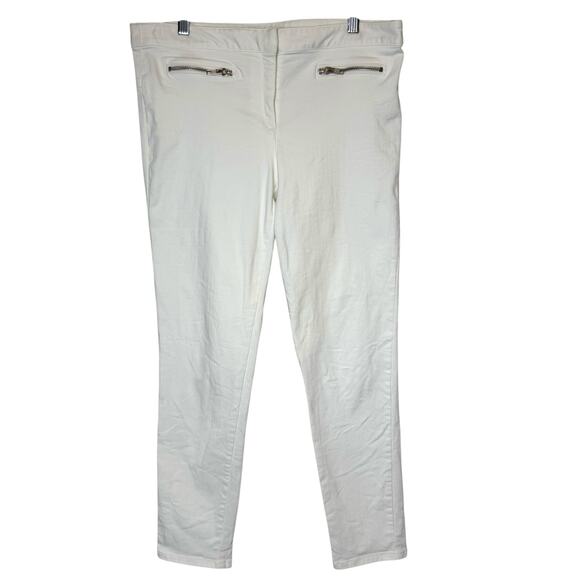 Veronica Beard Skinny Zip Pocket Denim Trousers White size 10 - Picture 2 of 6